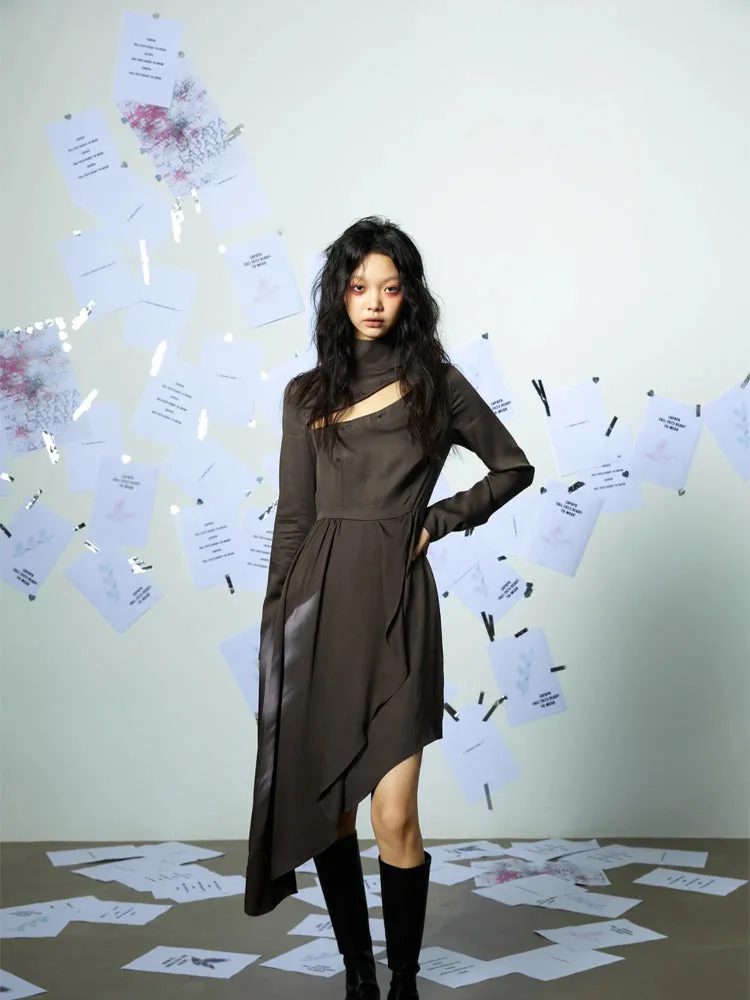 Elegant high collar dress【s0000006334】