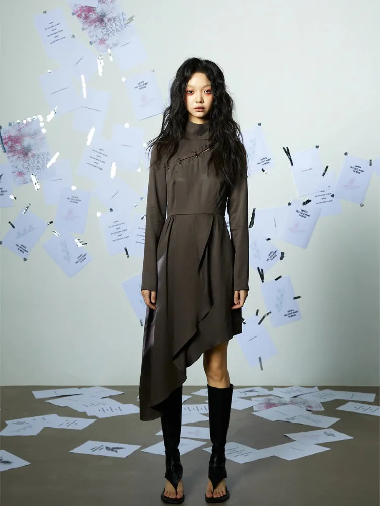 Elegant high collar dress【s0000006334】