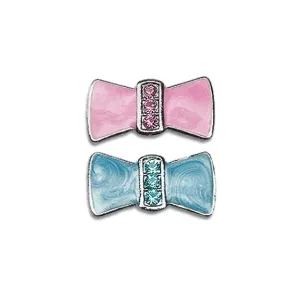 Enamel and Crystal Bow Pet Dog Collar Slide