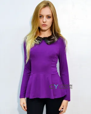 Faux Fur Collar Top