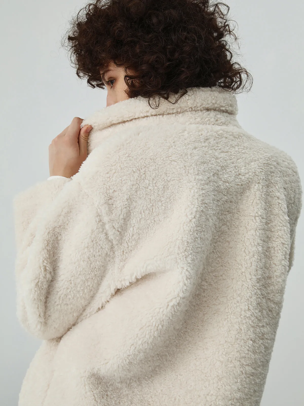 Faux Fur Graceful Open Collar Jacket