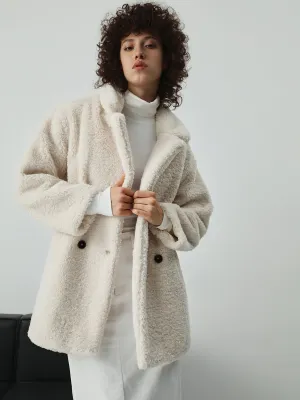 Faux Fur Graceful Open Collar Jacket