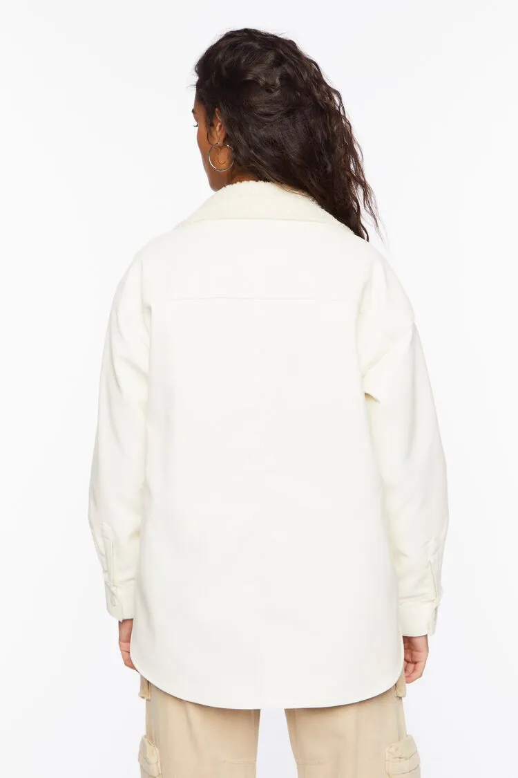 Faux Leather &amp; Faux Shearling Jacket
