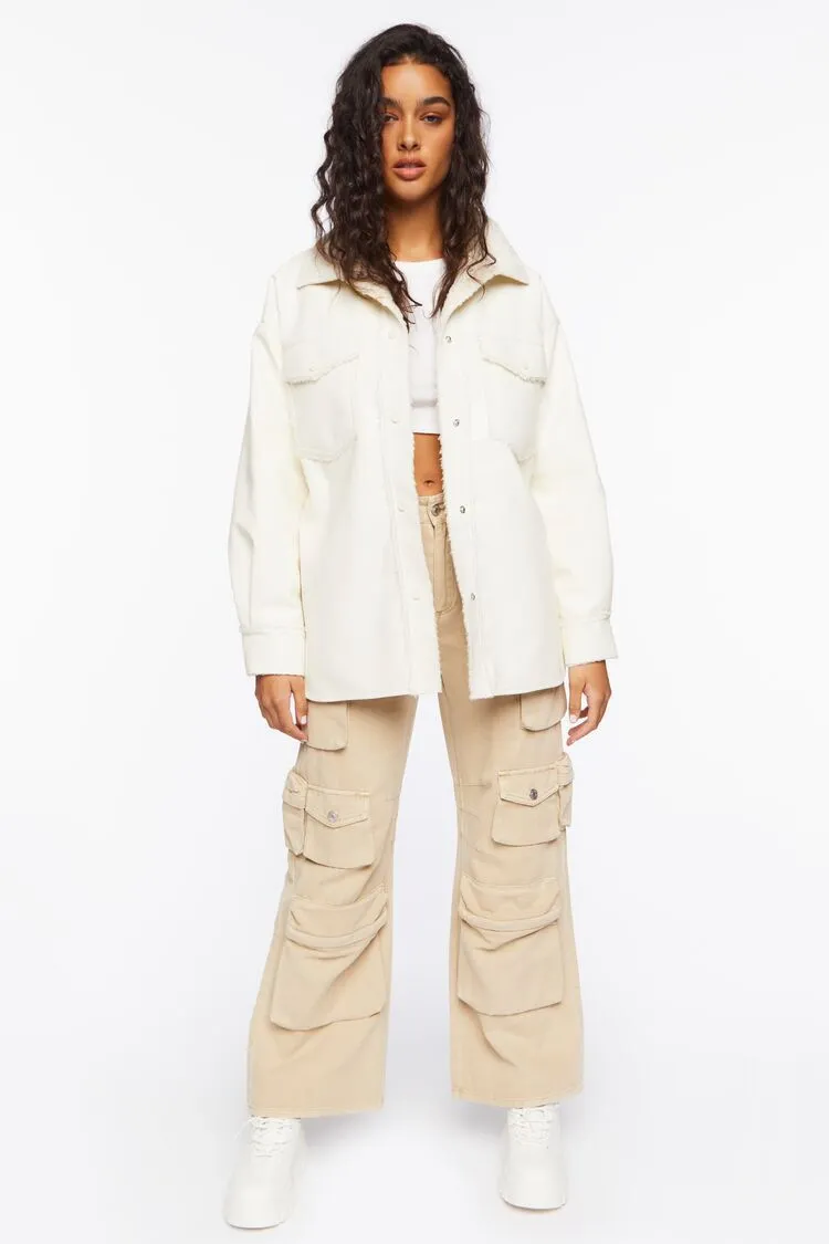 Faux Leather &amp; Faux Shearling Jacket