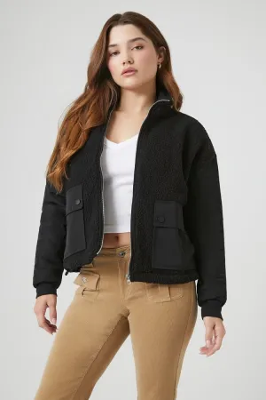 Faux Shearling Bomber Jacket