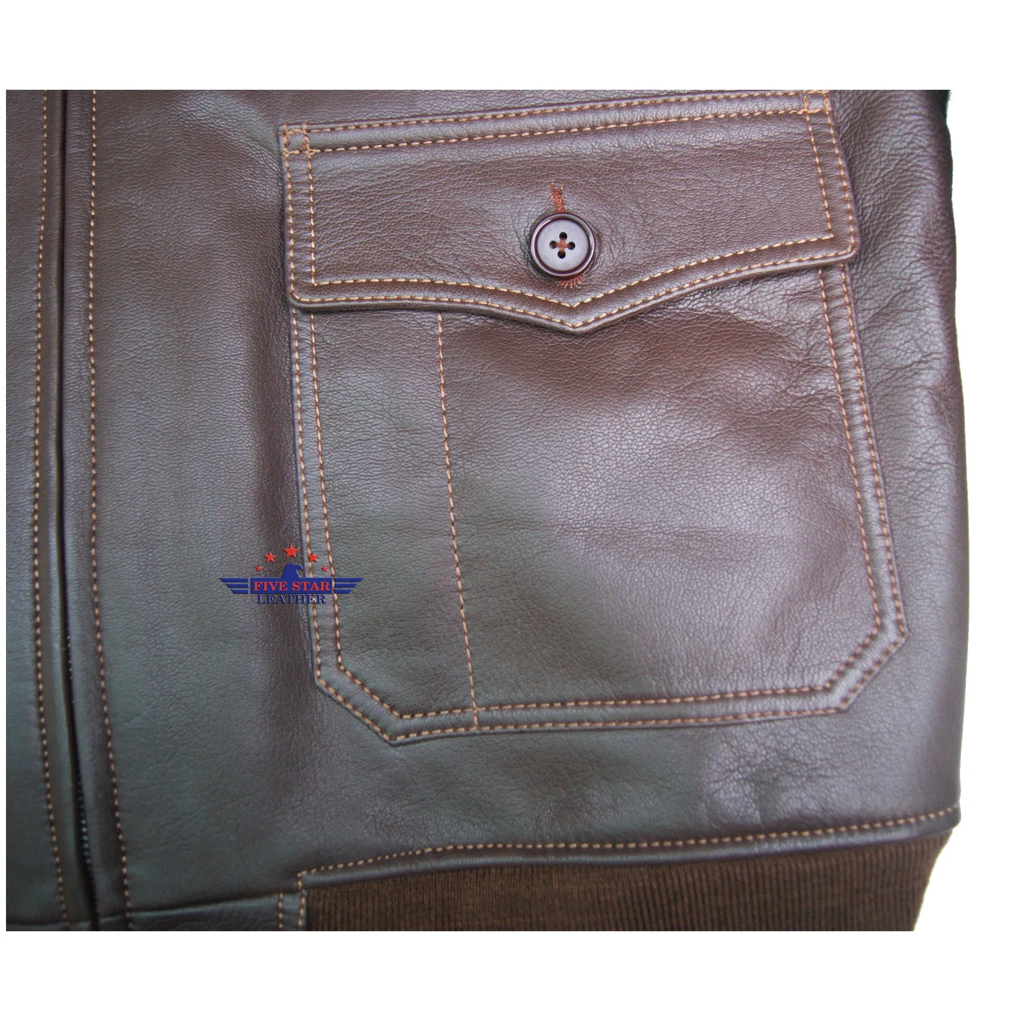 Flight G1 Bomber Naval Flying Men Jacket USN Goatskin Leather Russet Brown M422