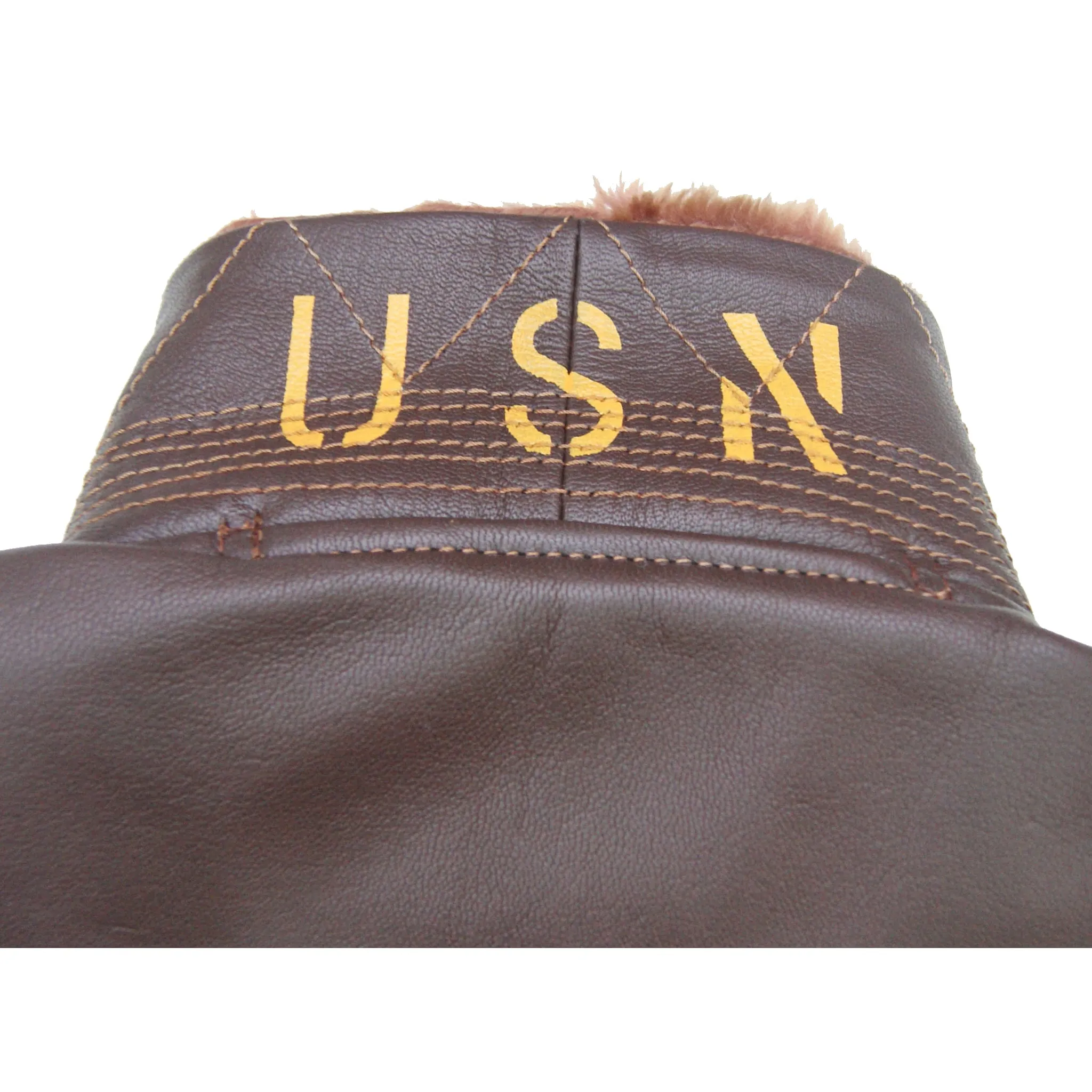 Flight G1 Bomber Naval Flying Men Jacket USN Goatskin Leather Russet Brown M422