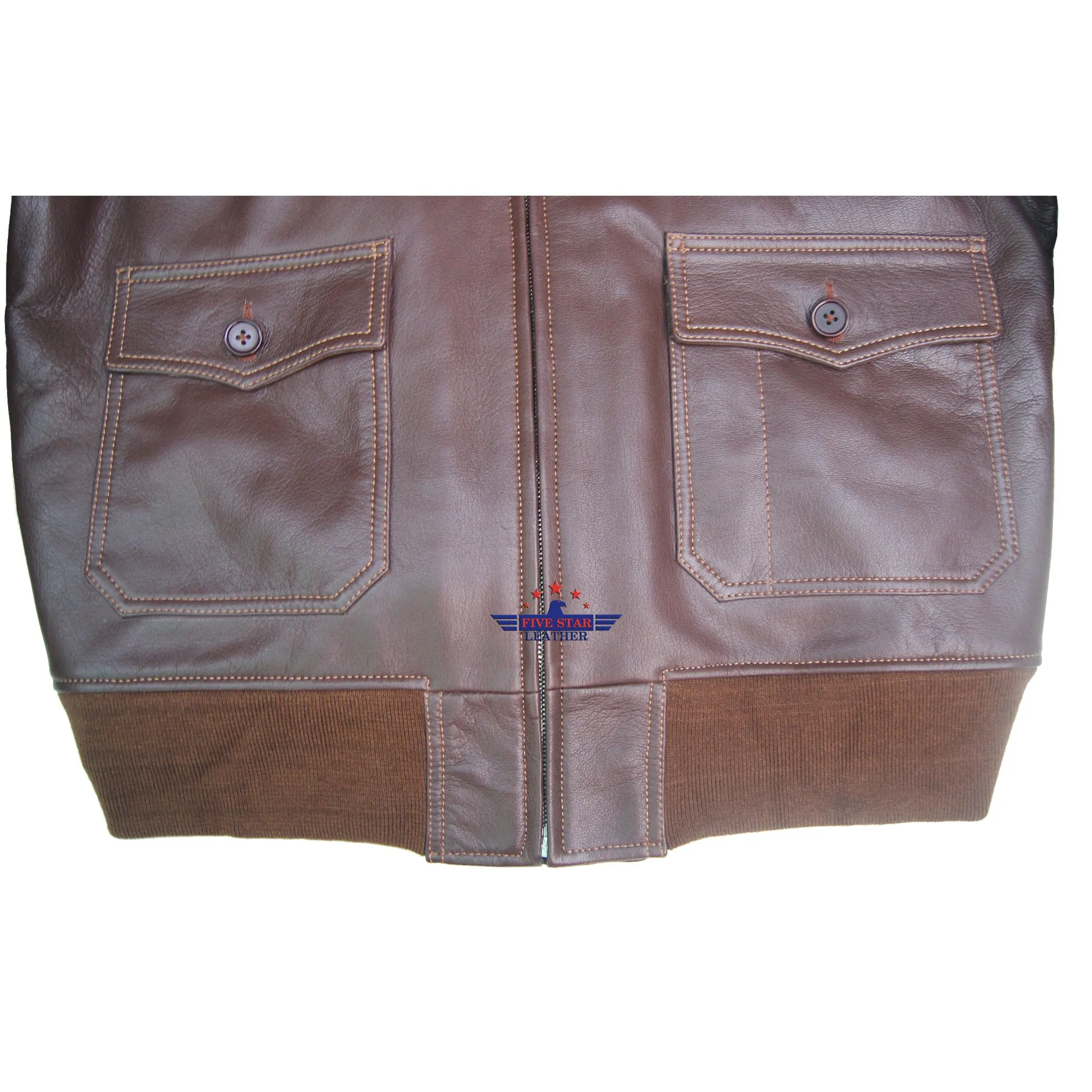 Flight G1 Bomber Naval Flying Men Jacket USN Goatskin Leather Russet Brown M422