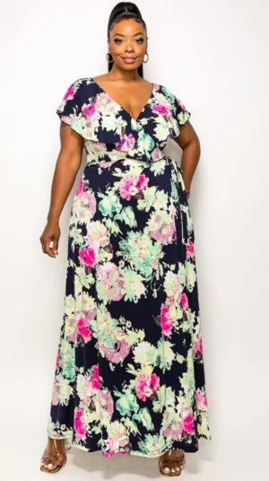 Floral Wrap Maxi Dress