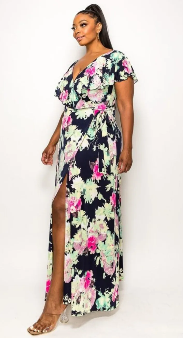 Floral Wrap Maxi Dress