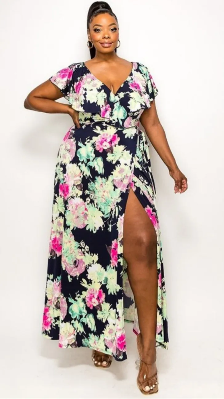 Floral Wrap Maxi Dress