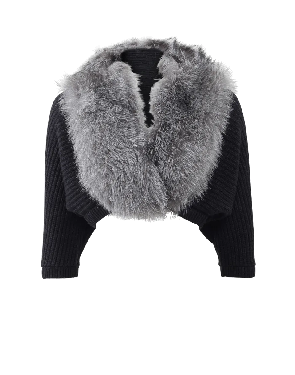 Fox Trim Cardigan
