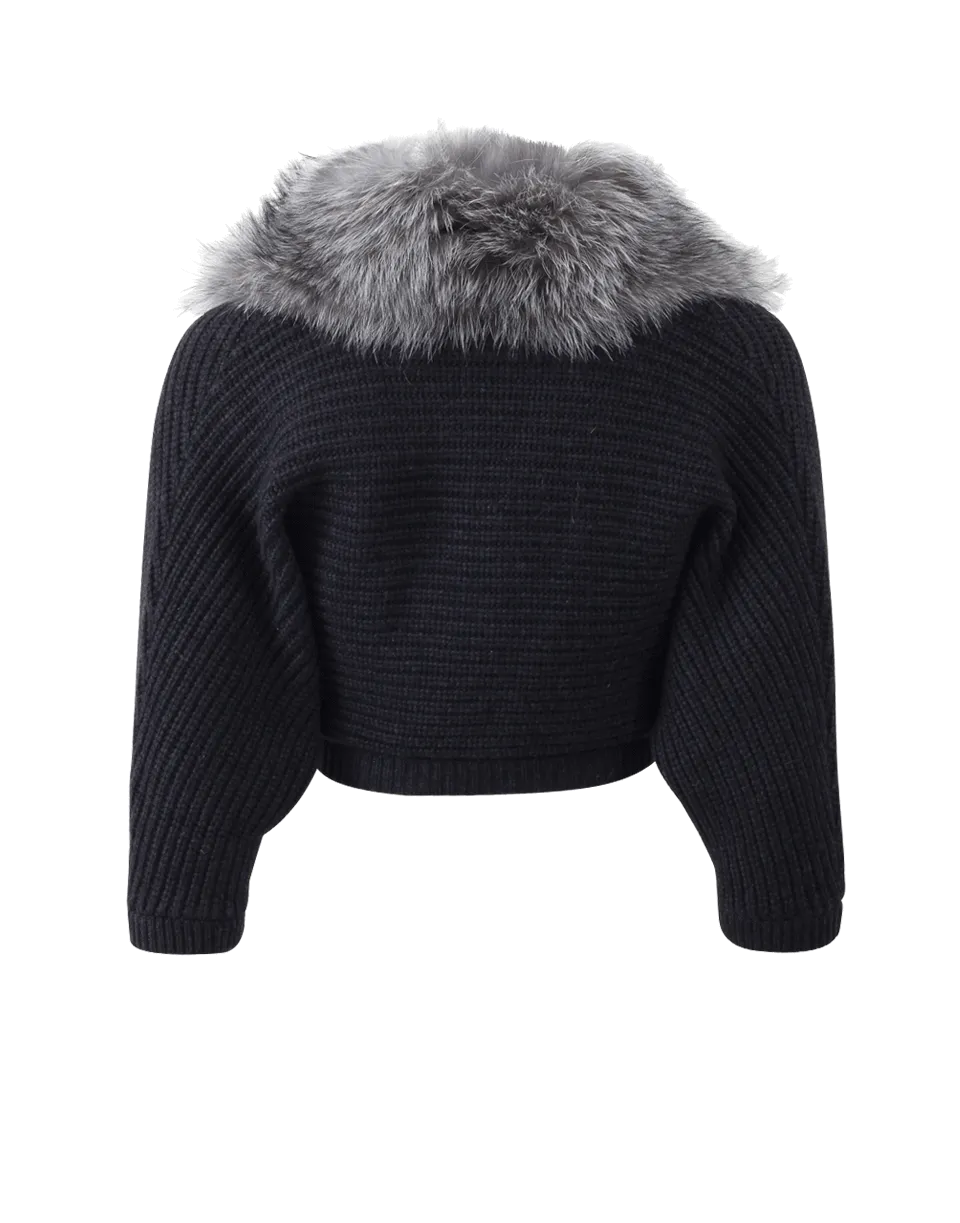 Fox Trim Cardigan