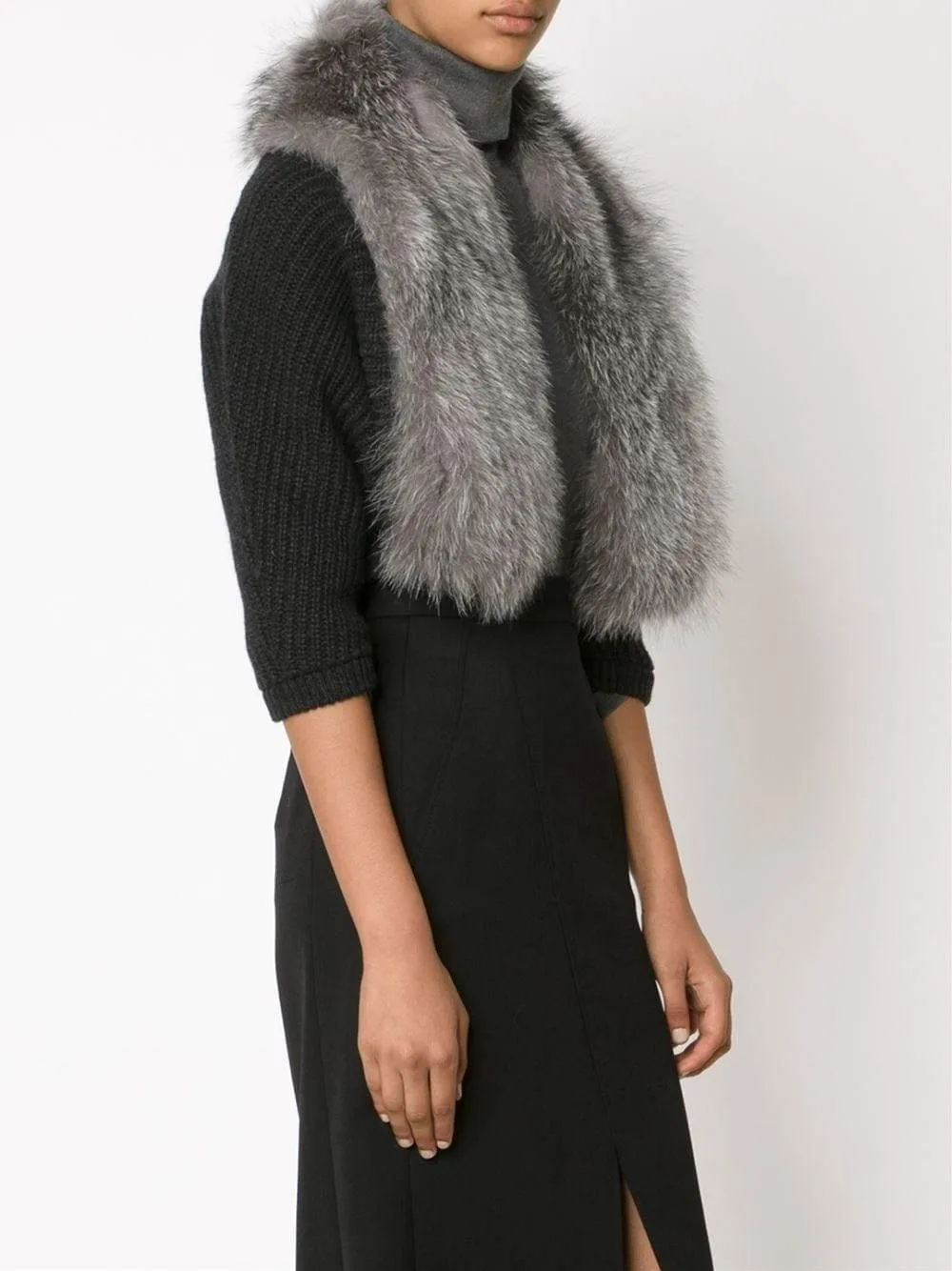 Fox Trim Cardigan