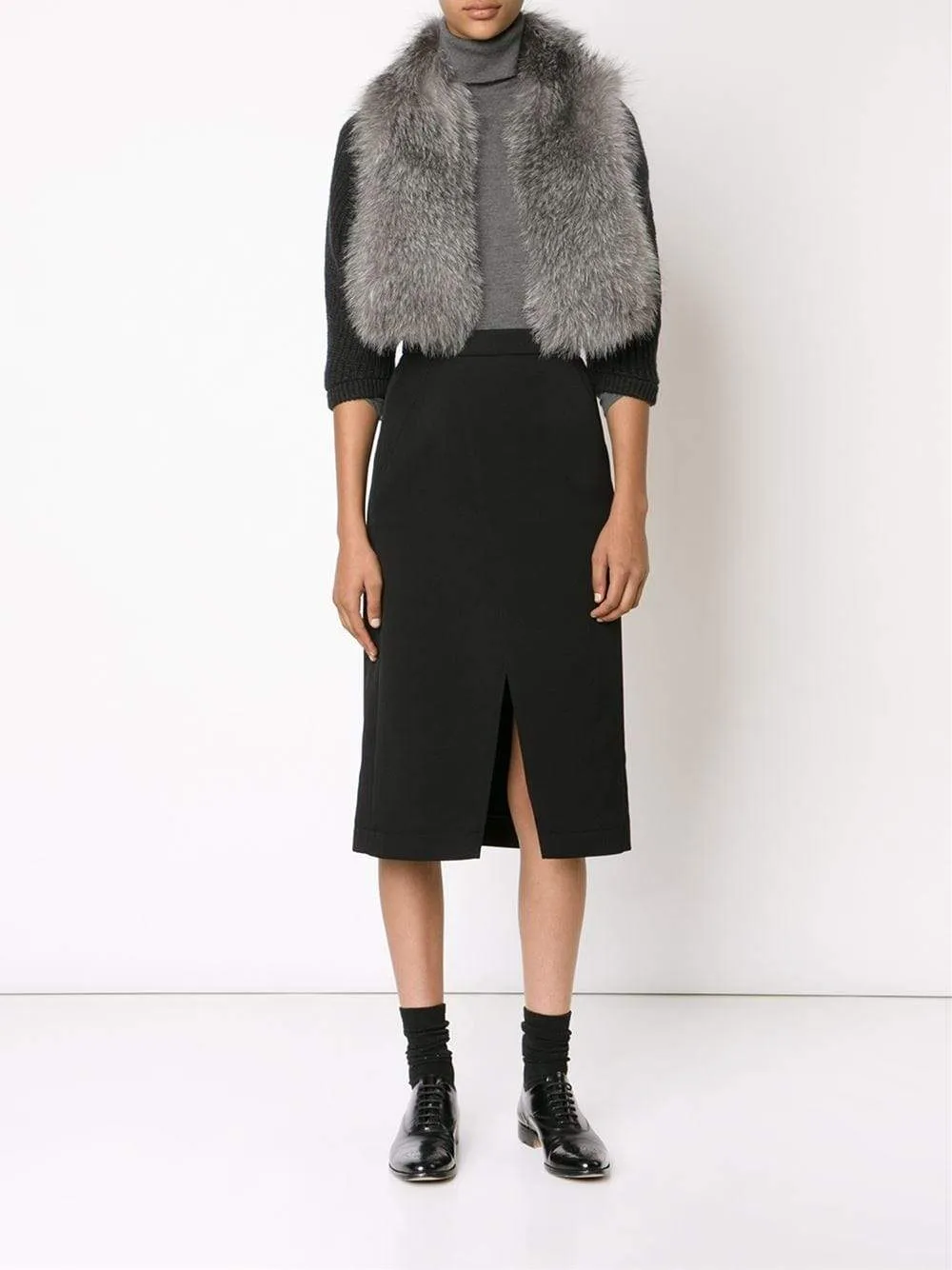 Fox Trim Cardigan