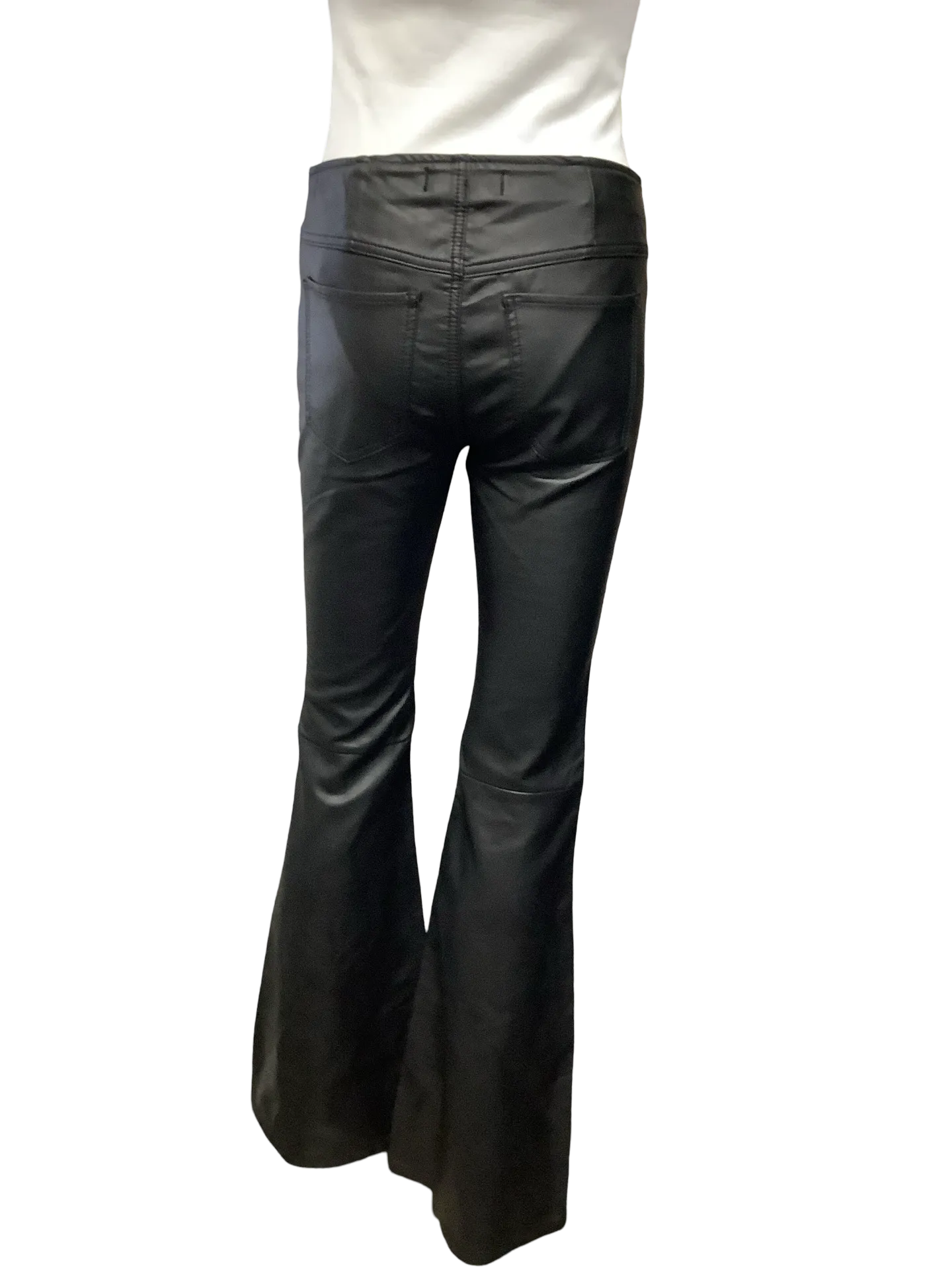 Free People Flared Pant Faux Leather Black Size: 26