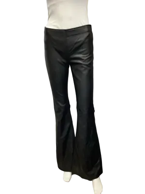 Free People Flared Pant Faux Leather Black Size: 26