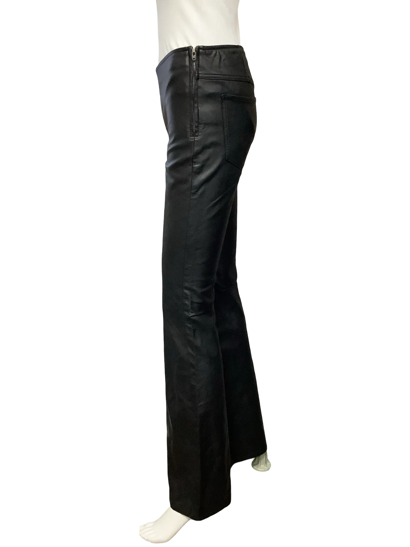Free People Flared Pant Faux Leather Black Size: 26