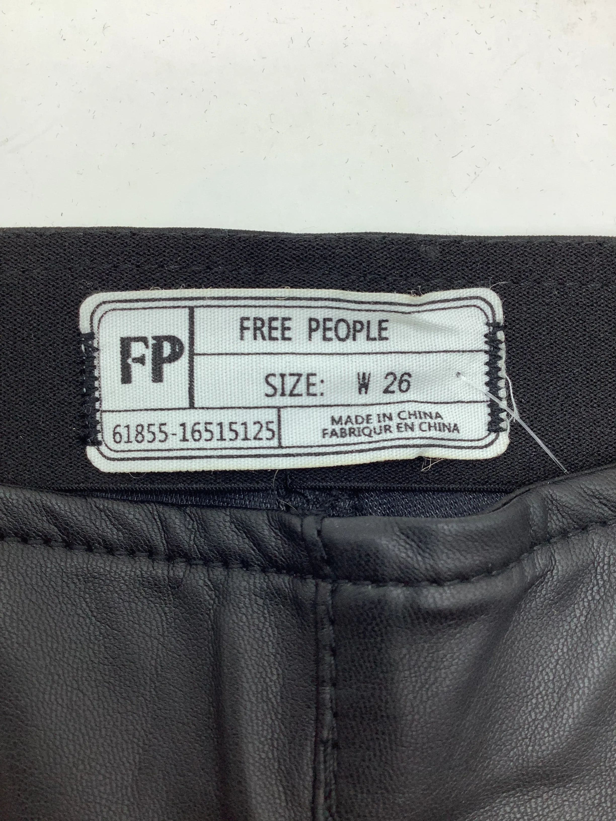 Free People Flared Pant Faux Leather Black Size: 26