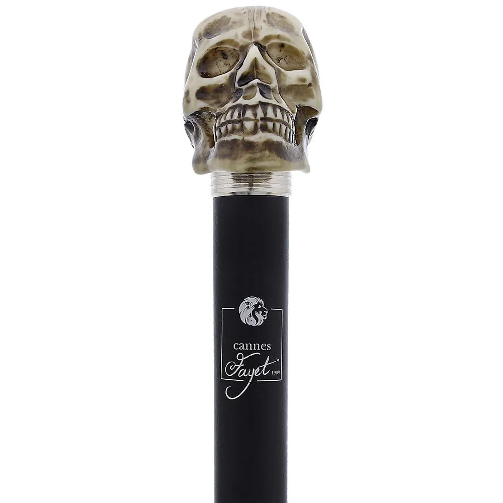 French Faux Bone Skull Sword Stick: Carbon Fiber Shaft
