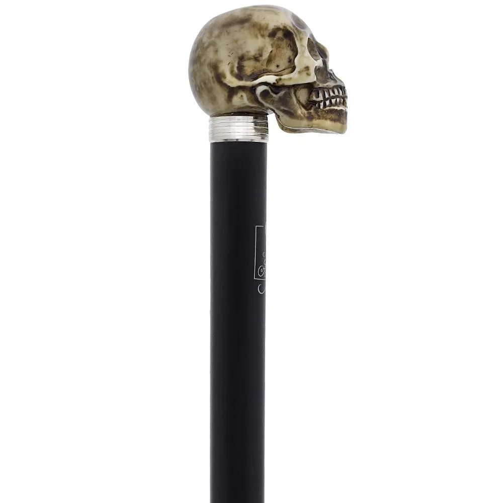 French Faux Bone Skull Sword Stick: Carbon Fiber Shaft