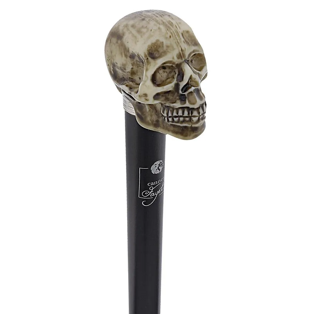 French Faux Bone Skull Sword Stick: Carbon Fiber Shaft