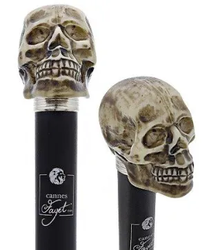 French Faux Bone Skull Sword Stick: Carbon Fiber Shaft