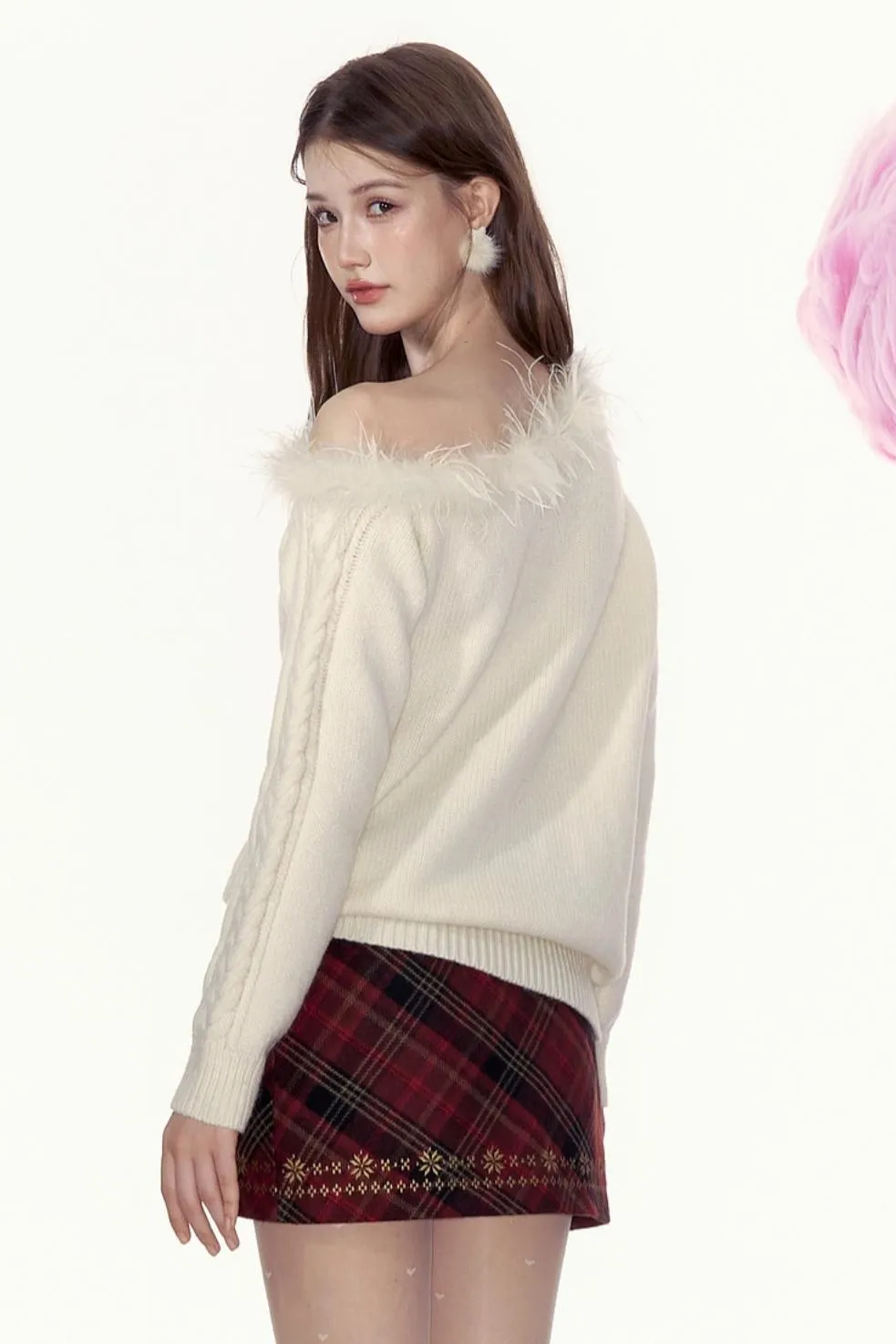 French Fur Collar Sweatshirt