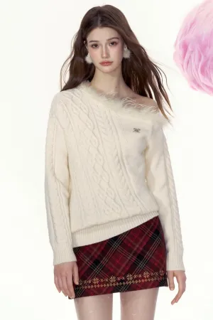 French Fur Collar Sweatshirt