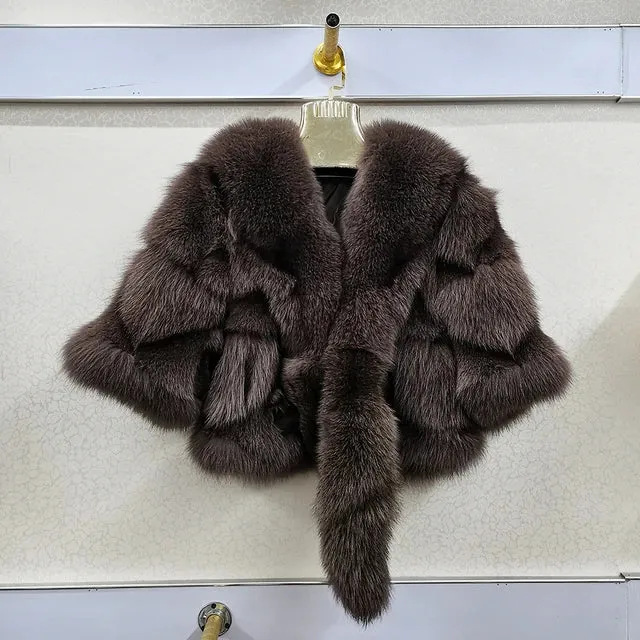 Genuine Real Fox Fur Coat - 100% Natural Fox