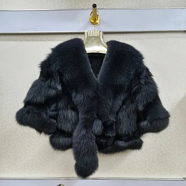 Genuine Real Fox Fur Coat - 100% Natural Fox