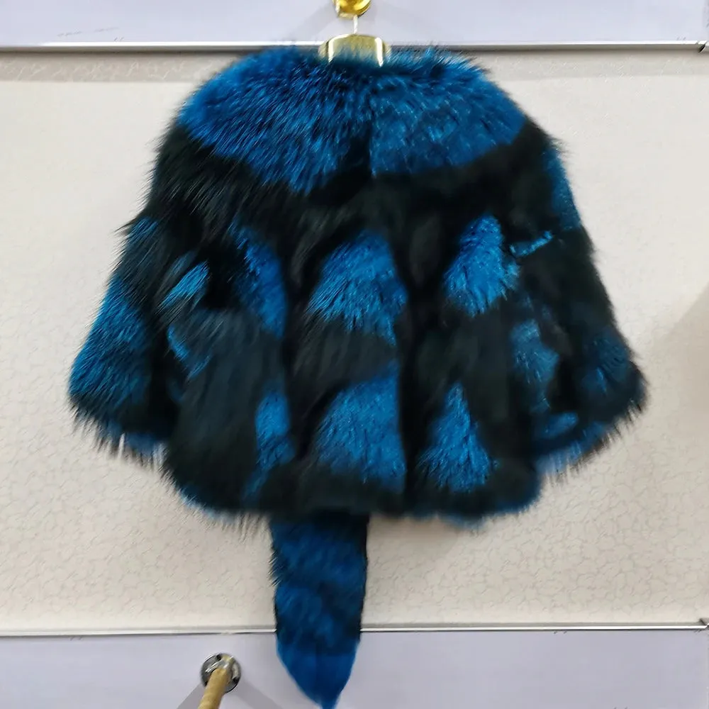 Genuine Real Fox Fur Coat - 100% Natural Fox