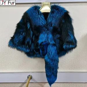 Genuine Real Fox Fur Coat - 100% Natural Fox