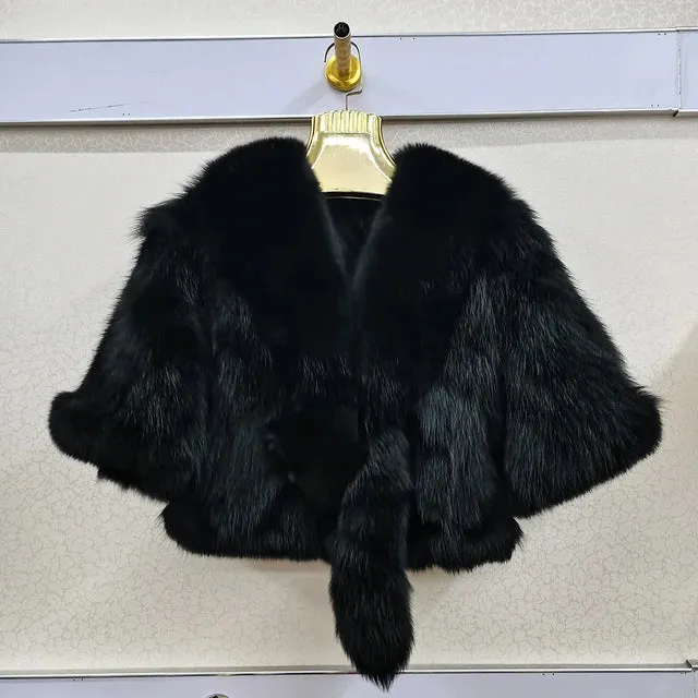 Genuine Real Fox Fur Coat - 100% Natural Fox