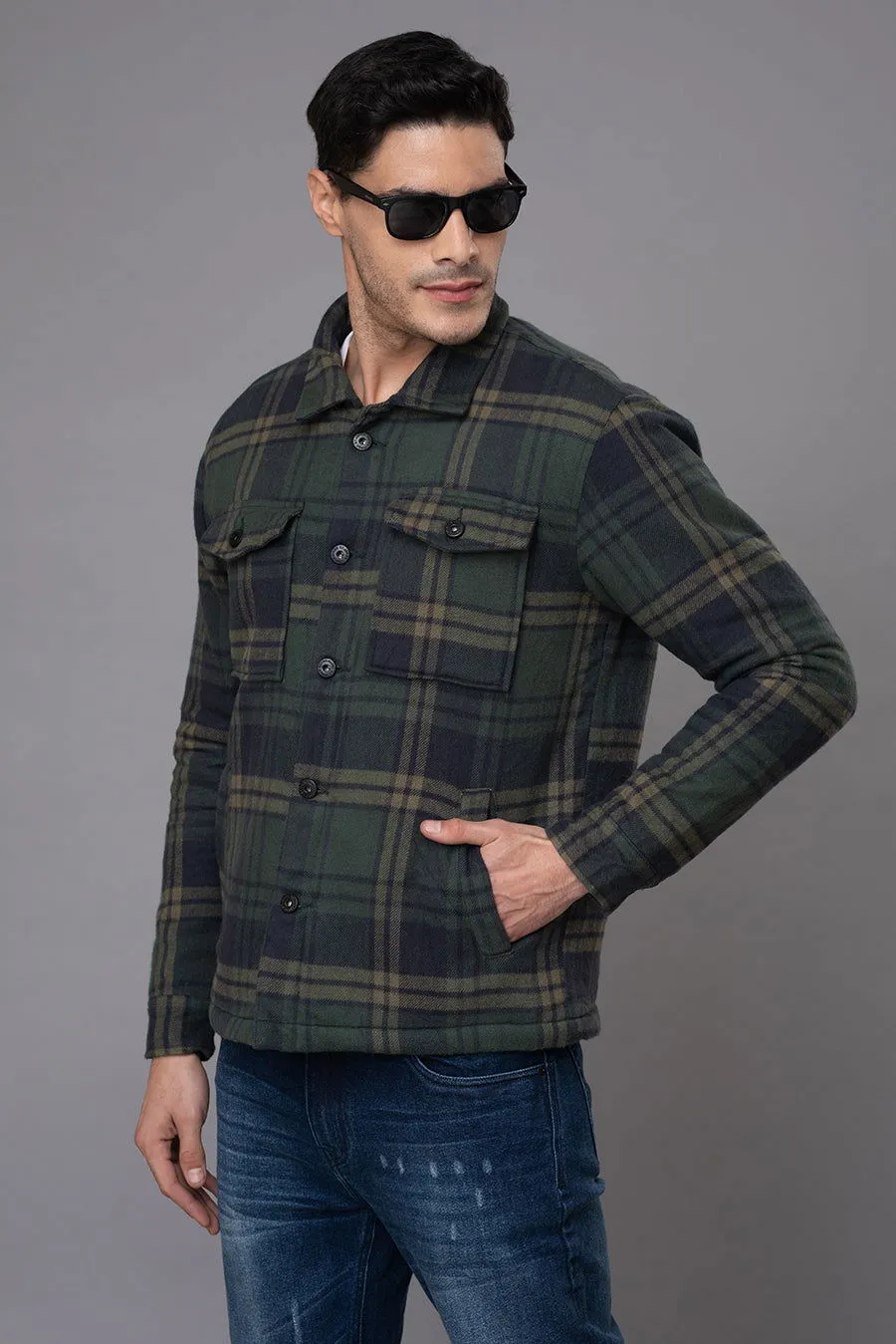 GREEN BLUE CHECKS JACKET