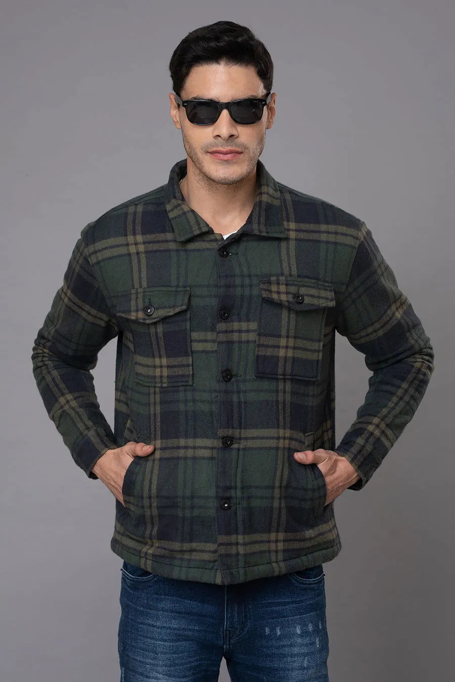 GREEN BLUE CHECKS JACKET