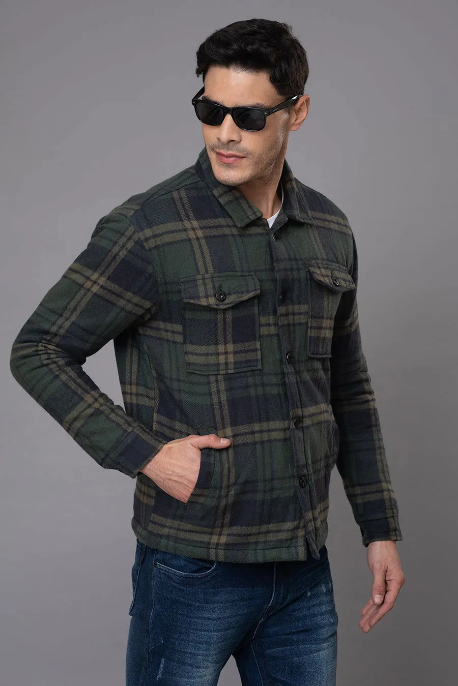 GREEN BLUE CHECKS JACKET
