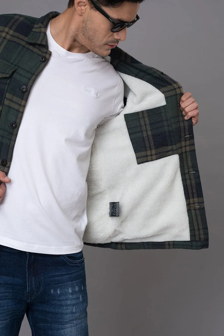 GREEN BLUE CHECKS JACKET