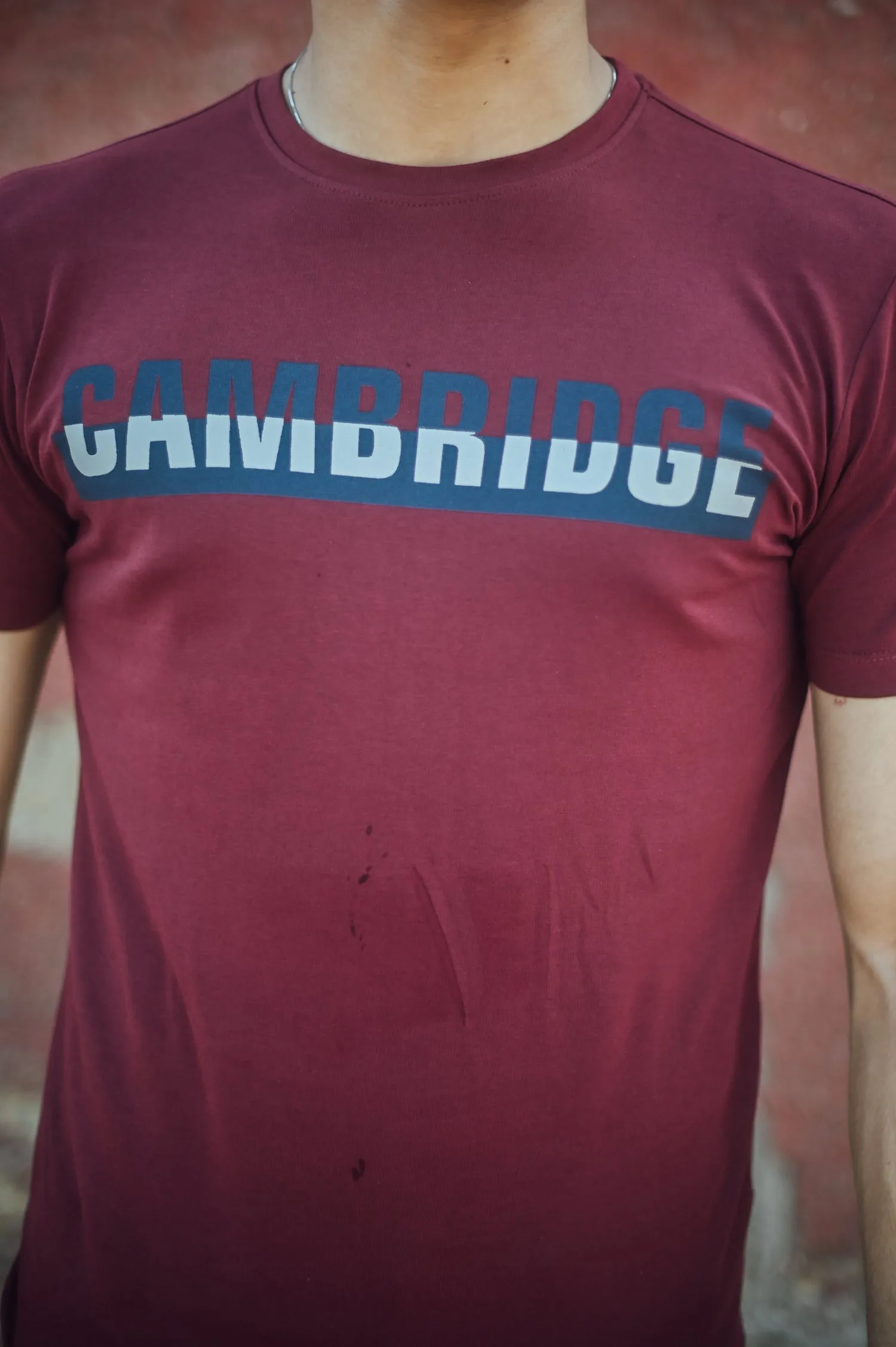 HALF SLEEVE GRAPHIC TEE - BURGUNDY