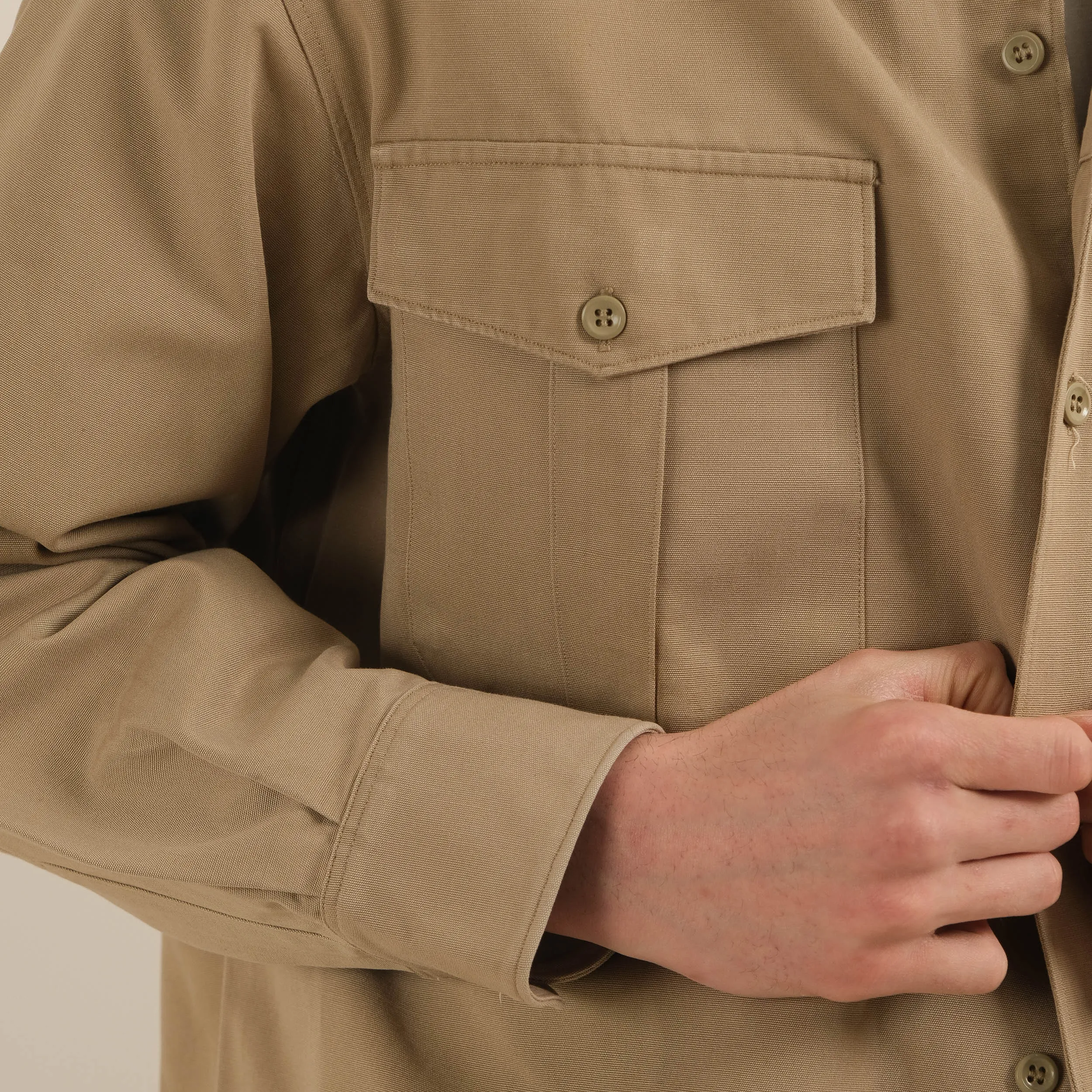 HEAVY CAMP COLLAR SAFARI SHIRT