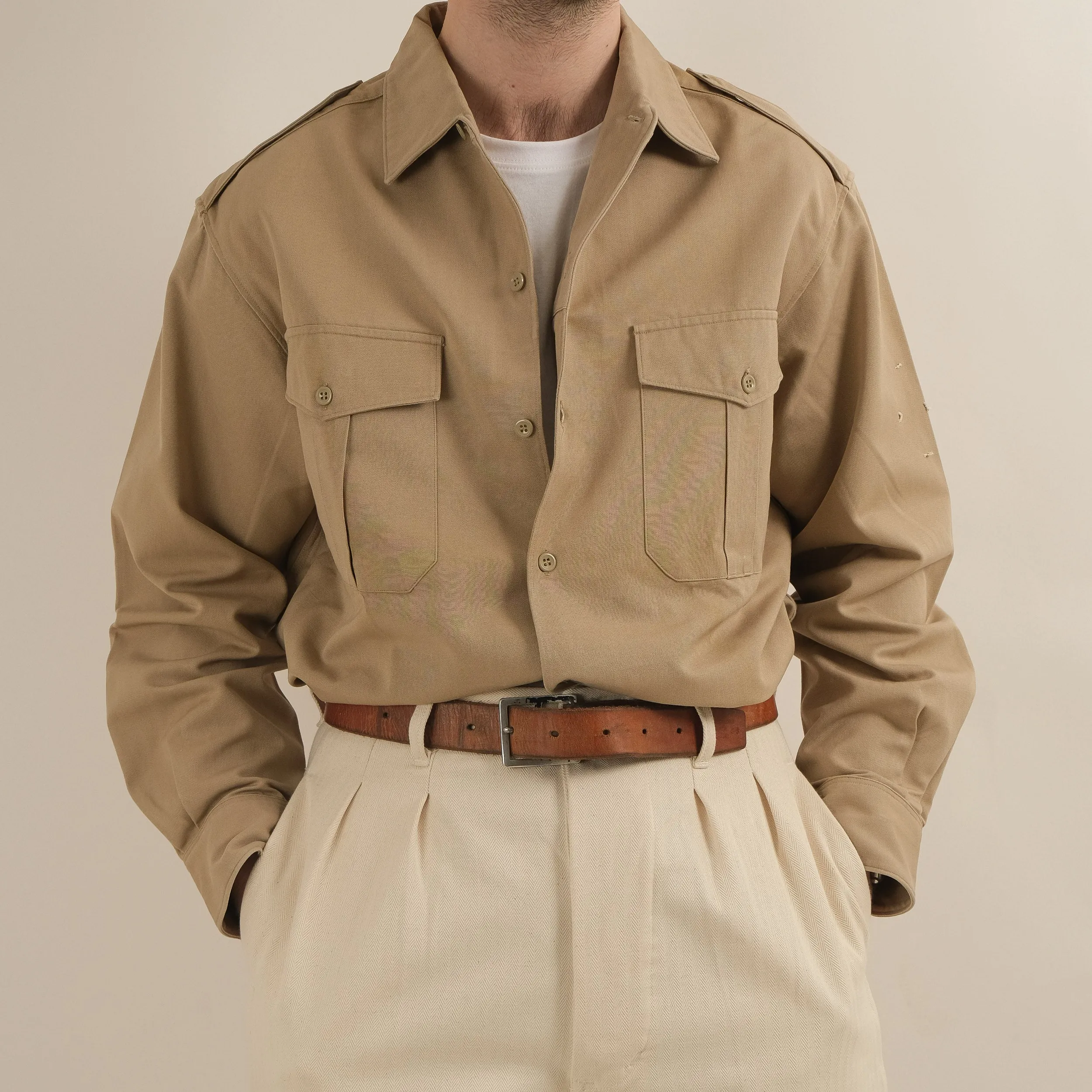 HEAVY CAMP COLLAR SAFARI SHIRT