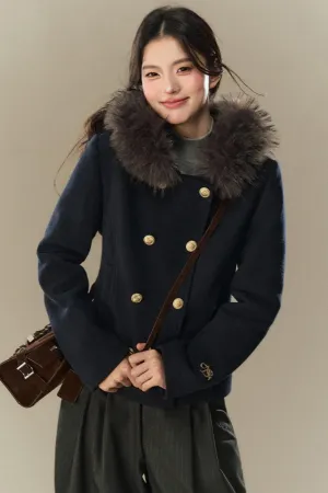 Hooded Fur Collar Cotton Down Jacket