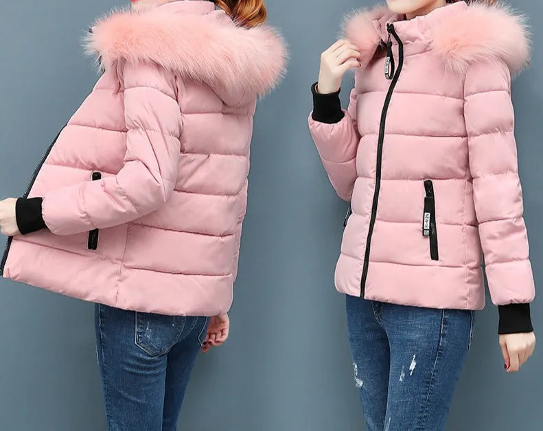 Hooded Fur Collar Padded Jacket