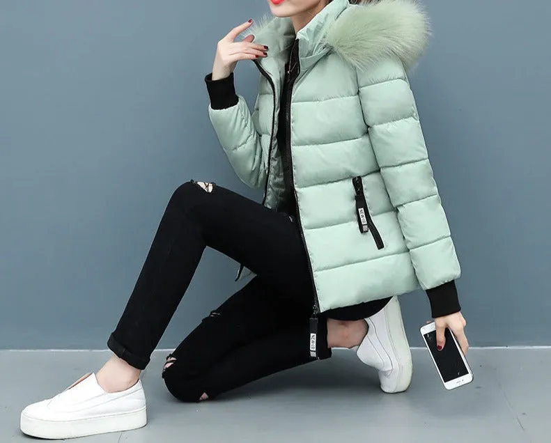 Hooded Fur Collar Padded Jacket