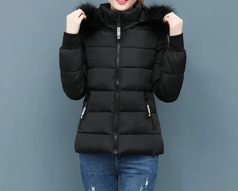 Hooded Fur Collar Padded Jacket