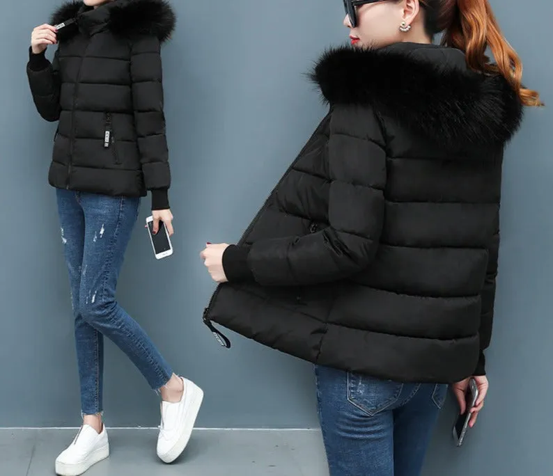 Hooded Fur Collar Padded Jacket