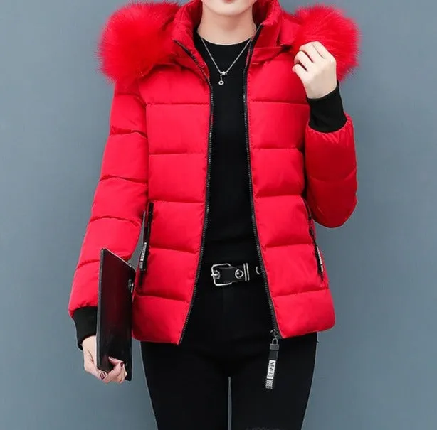 Hooded Fur Collar Padded Jacket