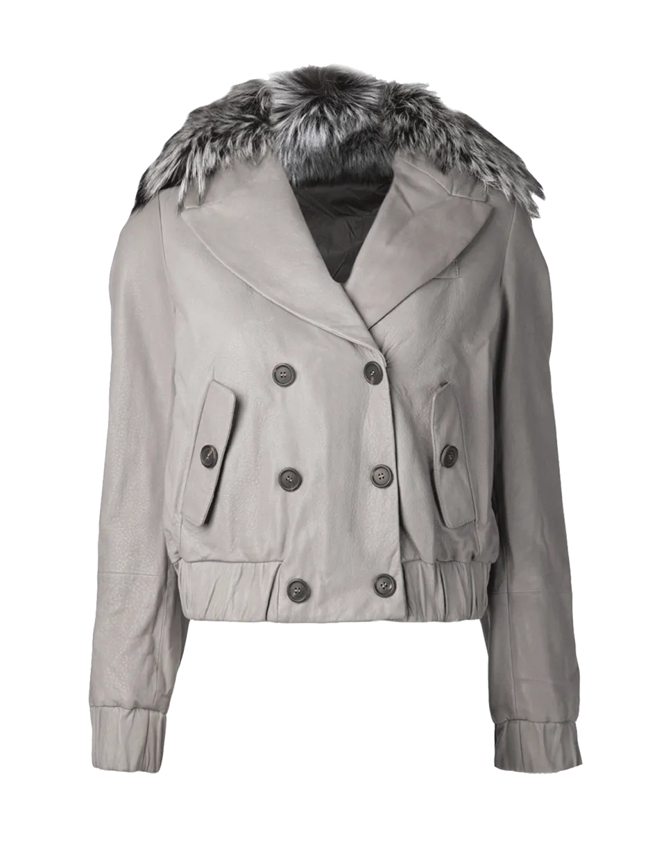 Leather Reversible Cropped Jacket