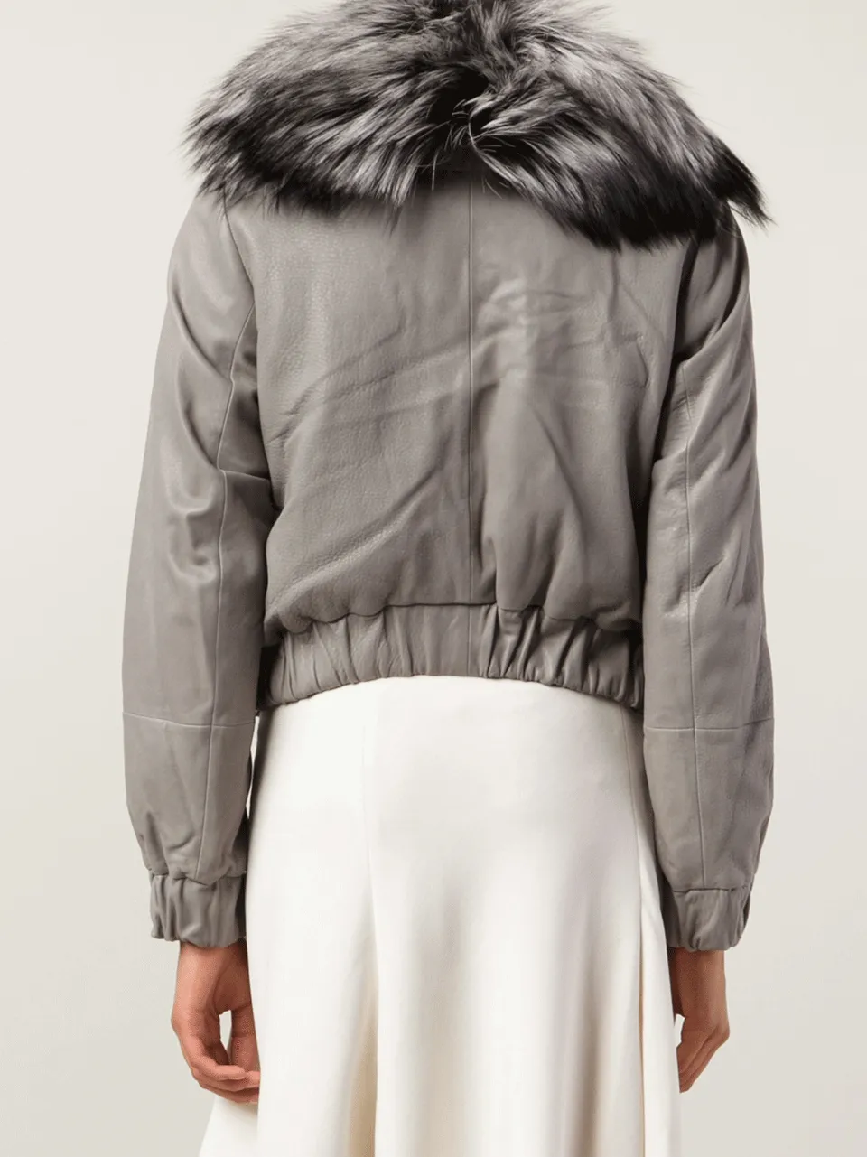 Leather Reversible Cropped Jacket