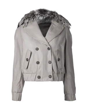 Leather Reversible Cropped Jacket